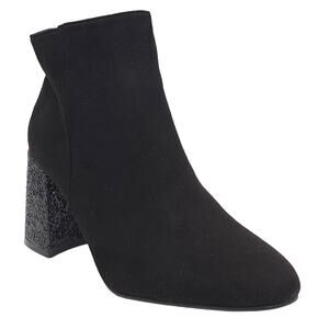 Ollio Women Block Heel Ankle Booties Size US 10 Black Faux Suede